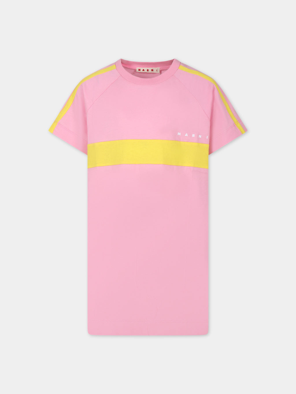 Pink dress for girl with logo